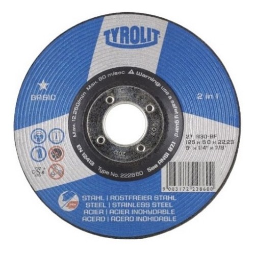 Cutting disc Tyrolit 125x3.0x22.23 2in1, universal blue