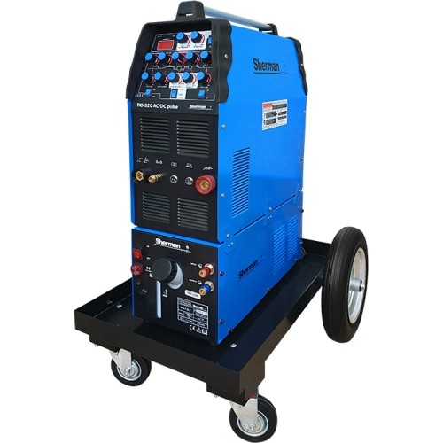 TIG 320ACDC pulse welding set with WS-7.5LT cooler and platform cart