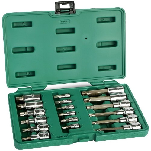 1/4" + 1/2" Dr. Bit socket set (SPLINE) 18pcs.