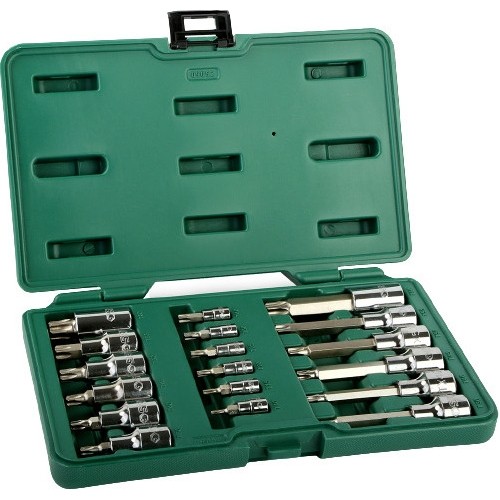 1/4" + 1/2" Dr. Bit socket set (TORX) 18pcs.