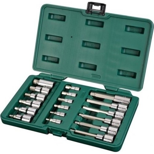 1/4" + 1/2" Dr. Bit socket set (HEX) 18pcs.