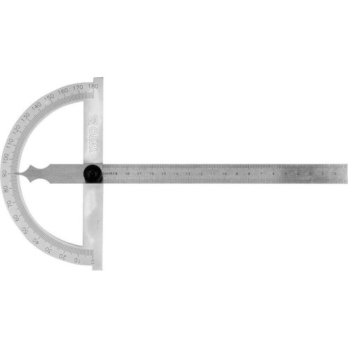 Protractor with ruler 150x200mm