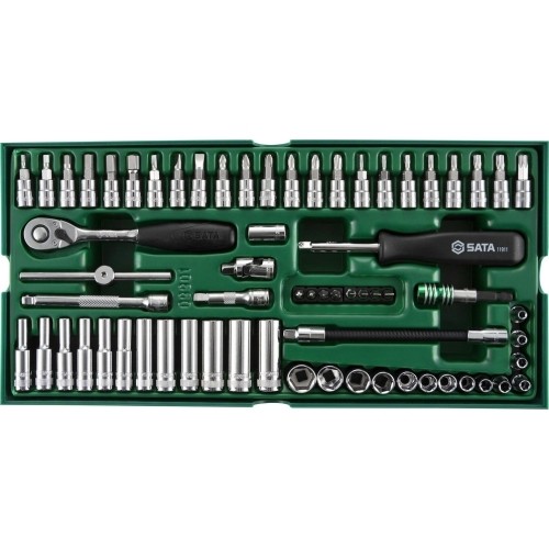 Tray. Socket set. 1/4" Dr.  66pcs.