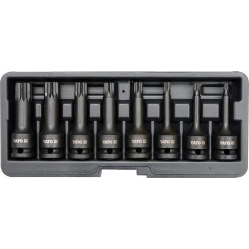 1/2" Dr. Deep bit socket impact set (SPLINE) 8pcs.