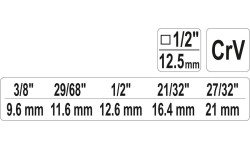 Step key for 1/2" Dr. Quick-release ratchet inner type