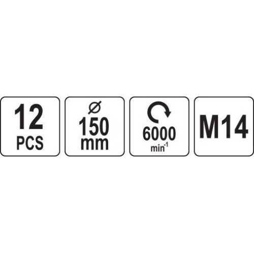 Valymo-poliravimo rinkinys 150mm, M14 12vnt.