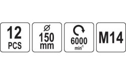 Valymo-poliravimo rinkinys 150mm, M14 12vnt.