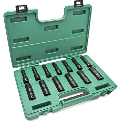 1/2" Dr. Deep thin wall impact socket set 13pcs.