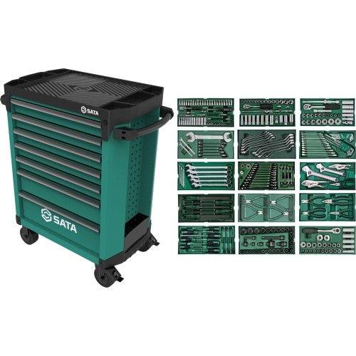 Roller cabinet PRO with tool set trays, 300pcs.