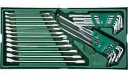 Tray. Combination wrench and hex key set  10pcs.