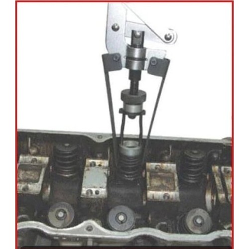 Overhead valve spring compressor