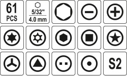 Precizinių antgalių rinkinys 61vnt