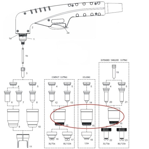 Apsauginė galva 30.5x42.0mm (skirta: Plasma SCP 120)