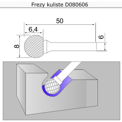 Rutulinis frezas (D) - 8