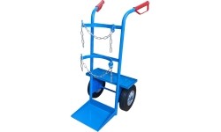 Single cylinder gas cylinder cart with shelf