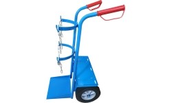 Single cylinder gas cylinder cart with shelf