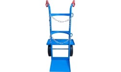 Single cylinder gas cylinder cart with shelf