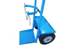 Single cylinder gas cylinder cart with shelf