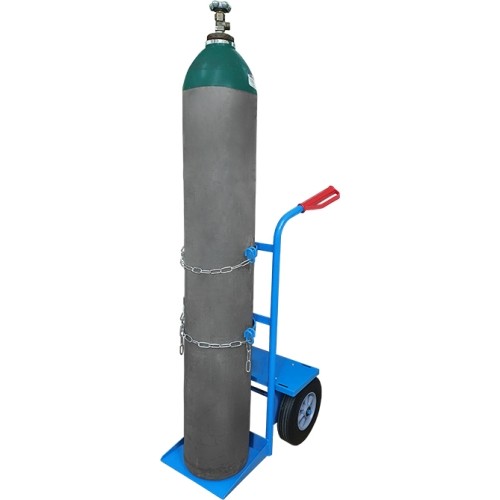 Single cylinder gas cylinder cart with shelf