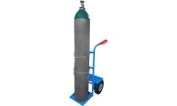 Single cylinder gas cylinder cart with shelf
