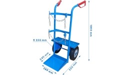 Single cylinder gas cylinder cart with shelf
