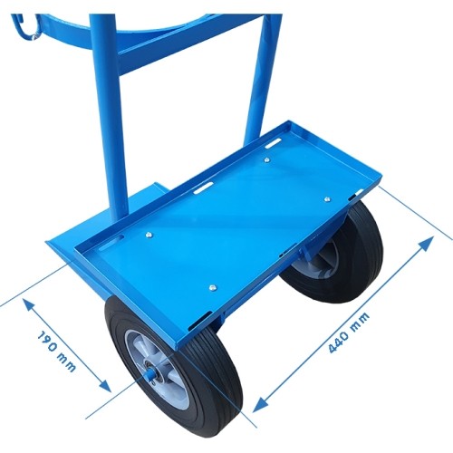 Single cylinder gas cylinder cart with shelf