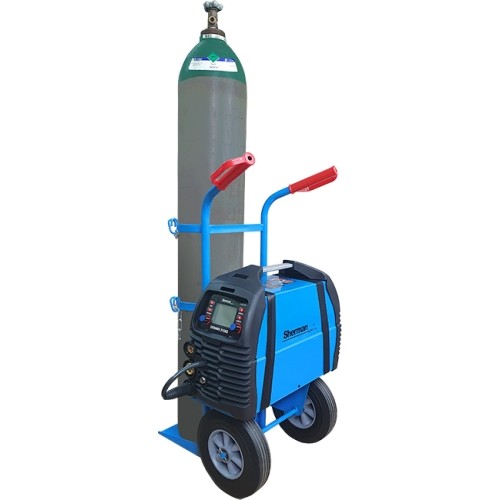 Single cylinder gas cylinder cart with shelf