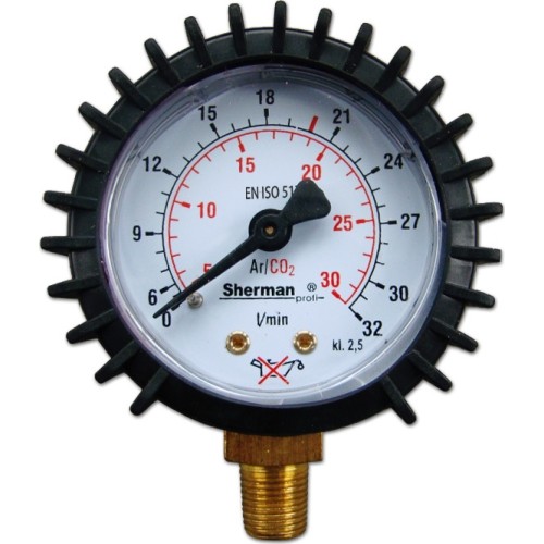 Pressure gauge ⌀ 50mm for Mouse Argon/CO₂ reducer (MIX) - Working - flow rate 32l/min