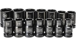 1/2" Dr. Impact socket set thin wall 14pcs (10-24mm)