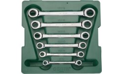 Double box ratcheting wrench set 6pcs.