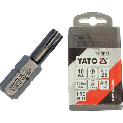 1/4"Dr TORX bit, 10pcs T20 x25mmL