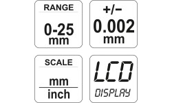 Digital micrometer 0-25mm
