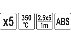 Welding plastic rods set (5pcs) (ABS terpolymer) 2.5x5mm 5х1m