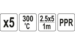 Plastiko suvirinimo juostų rinkinys (5vnt) (PPR polipropilenas) 2.5x5mm 5х1m