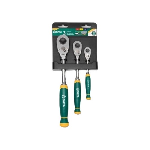 Dr. Quick-release ratchet (tear drop) set 3pcs, cushion grip 72 teeth