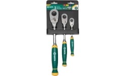 Dr. Quick-release ratchet (tear drop) set 3pcs, cushion grip 72 teeth