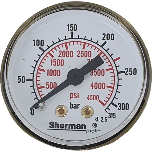 Manometer CO₂/Ar ⌀ 40mm reducer with rotameter RBR2-Ar/CO₂ 315bar