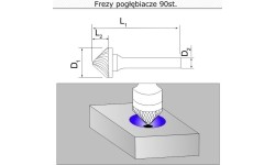 Įgilinimo frezos 90° K120606