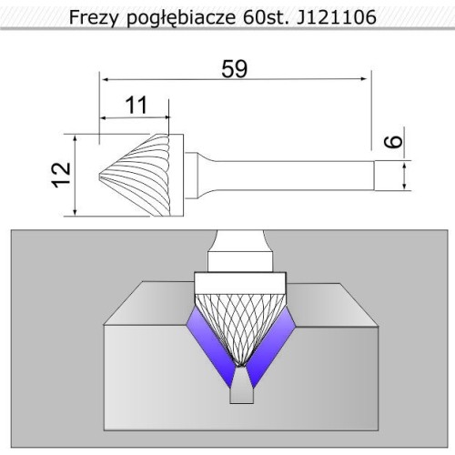 60° countersink cutter J121106