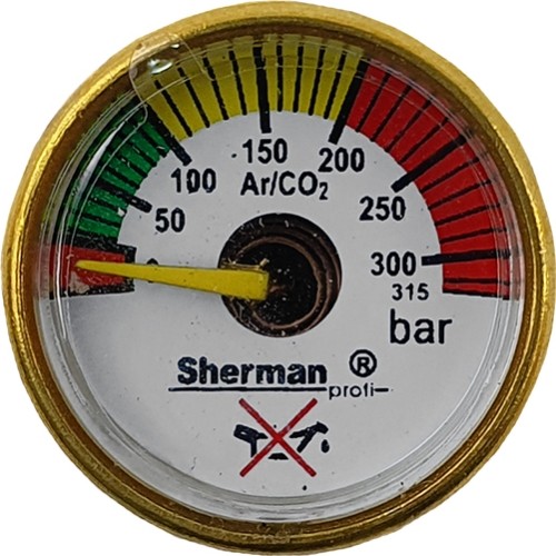 Ar/CO₂ pressure gauge of RBN Mini reducer with rotameter and Mini reducer with heater and rotameter