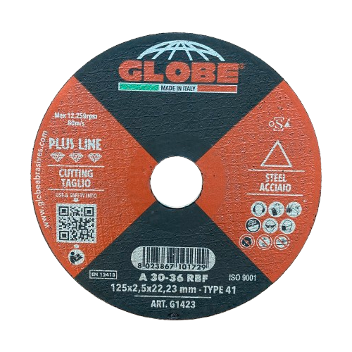 Pjovimo diskas Globe 125x22.2, juodam metalui - 2.5mm