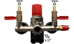 Reguliatorius kompresoriui BM tipo su slėgio jungikliu ir manometrais. Atsarginė dalis