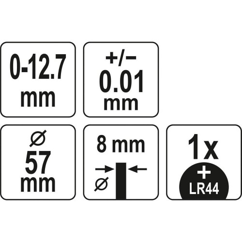 Skaitmeninis indikatorius 0 - 12.7mm