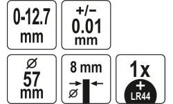 Skaitmeninis indikatorius 0 - 12.7mm