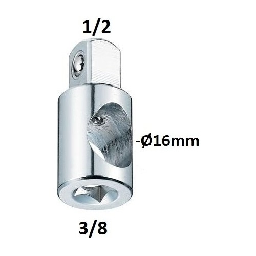 3-way adapter 3/8" - 1/2"