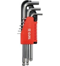 L-tipo šešiakampių apvalia galvute raktų rink. 9vnt. (2-10mm)