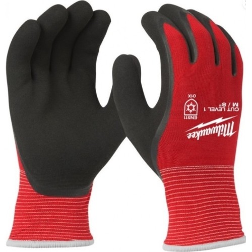 Milwaukee work gloves, rubberised palm, L