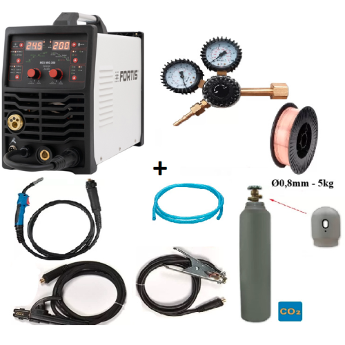 Pusautomačio KOMPLEKTAS Fortis MCU MIG-200 (sinergetinis)