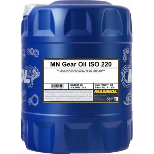 Industrinė pavarų alyva ISO 220 20L Gear oil MANNOL