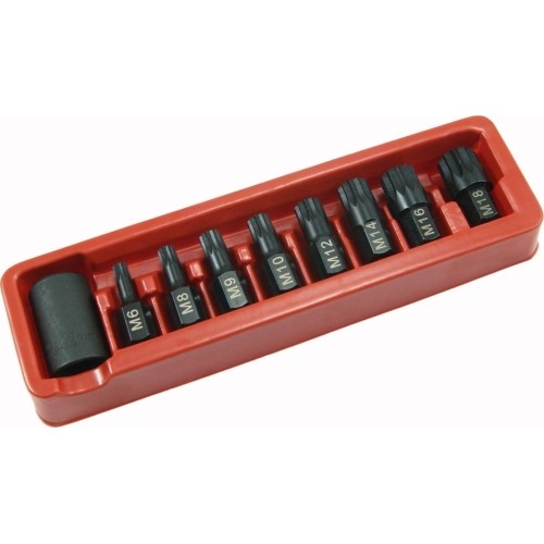 1/2" Dr. Bit socket impact set (SPLINE) 9pcs.